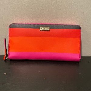 ♠️ Kate Spade Bonita Stripe Neda Wallet ♠️
Pink, orange, white, black, red